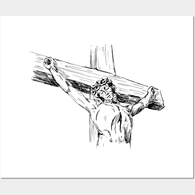 Sacred Sacrifice - Jesus on the Cross Wall Art by SzlagRPG